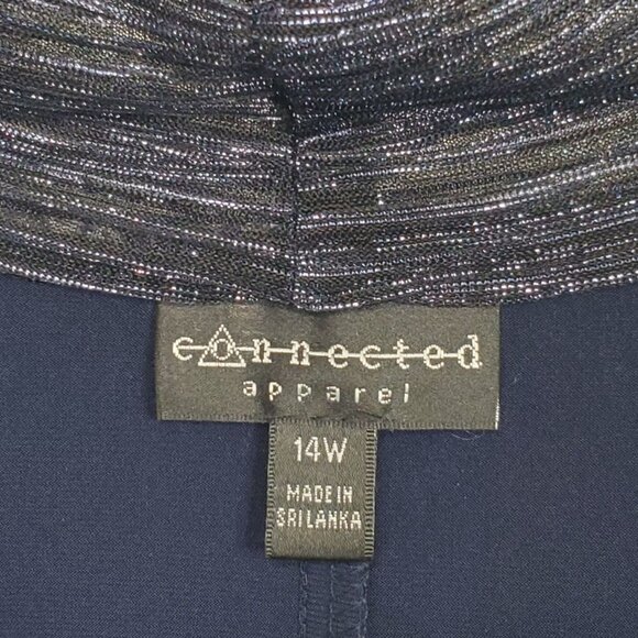 Connected Apparel Plus 14W Dress Jacket 1 Piece Metallic Evening Plus Dressy - Picture 4 of 14